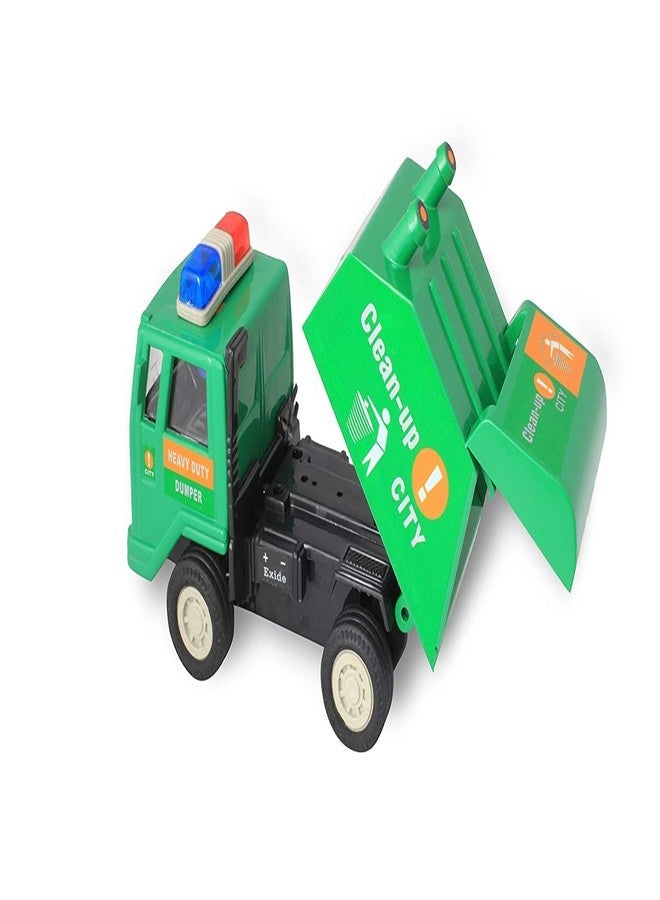 House Crafts Pull Back Garbage Truck Toys for Kids Boys and Girls/Rubber Wheels High-Speed Push Back Garbage Truck Toys for Boys 3-5 / Motivating Toy for Kids to Clean up Your City/Green - Image 2